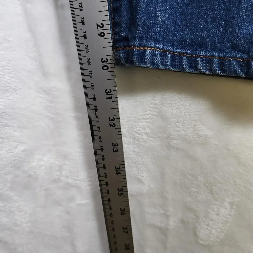 Levi's 505 Regular Fit Jeans Mens 34x32 Dark Wash Straight Leg Orange Tab‎
